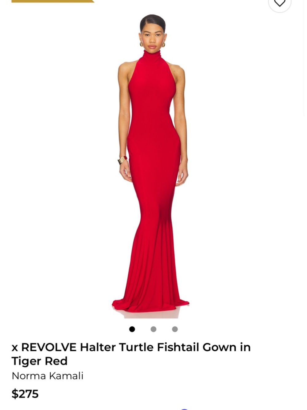 NORMA KAMALI HALTER TURTLE FISHTAIL GOWN BRAND NEW